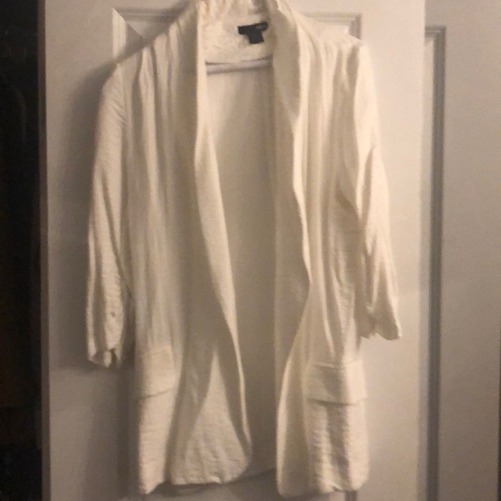 Aqua white blazer